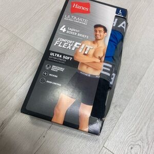 Hanes Ultimate Comfort Flex Fit Boxer Briefs - Black and Blue